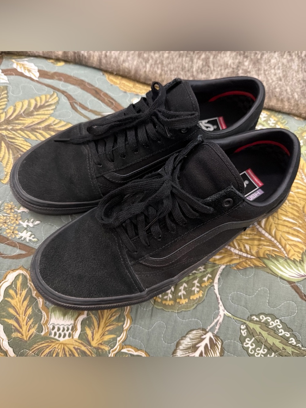 Vans Skate Old Skool 12 Men’s Shoes Black/Black Classic Authentic Pop Cush EUC - Picture 2 of 9